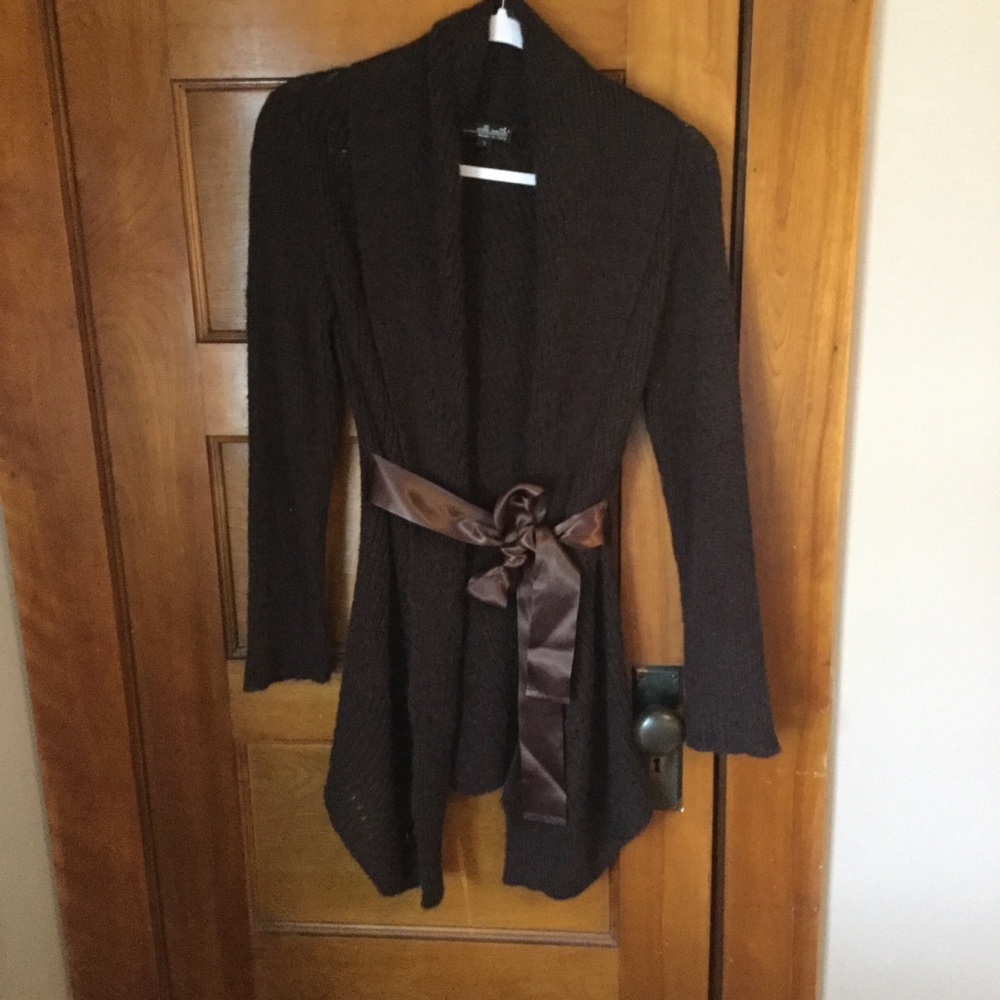 Willi Smith Satin Bow Mohair Cardigan.      G031